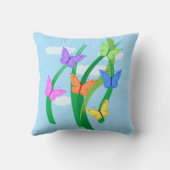 色とりどりの蝶と空 クッション (裏面)