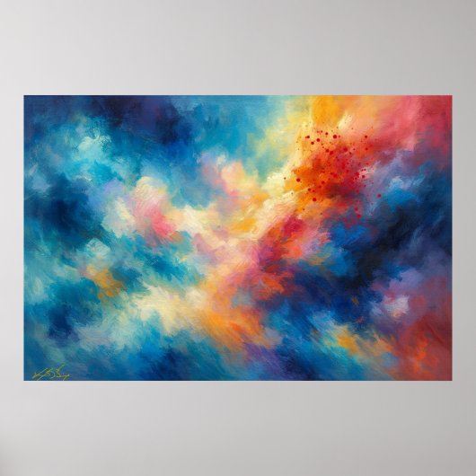 色とりどりの雲の動き ポスター (正面)