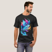 色とりどりの魚が飛んでいる Tシャツ (正面フル)