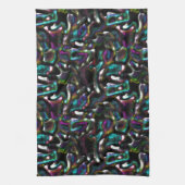 色とツイストの金属形状のシチュー？ キッチンタオル (縦)