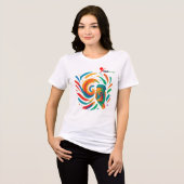 色と動き トライブレンドＴシャツ (正面全面)