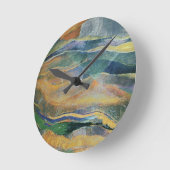 色と平原の出来事（テンペラとペンチ） ラウンド壁時計 (傾斜)