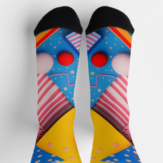 色と形鮮やか状の幾何形状 ソックス (上部)