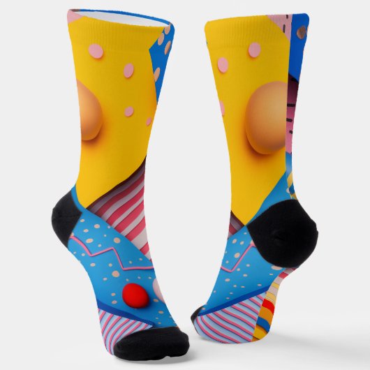 色と形鮮やか状の幾何形状 ソックス (傾斜あり)