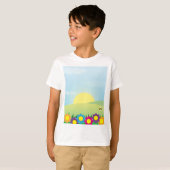 色と彩る花々の春の牧場の太陽 Tシャツ (正面フル)