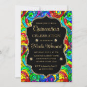 色と数々の金ゴールドステンドグラスキンセアニェラ 招待状 (正面)