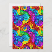 色と数々の金ゴールドステンドグラス21歳の誕生日 招待状 (裏面)