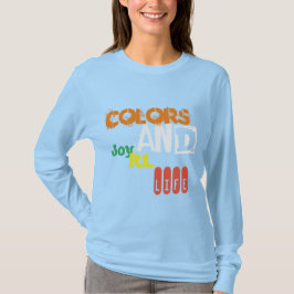 色と楽しい生活は可愛い青 Tシャツ