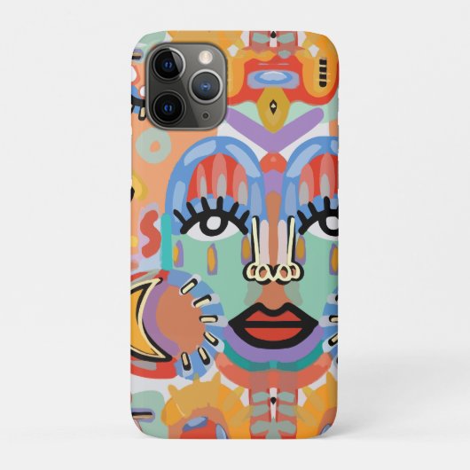 色と模様と重なり合う顔 Case-Mate iPhoneケース (裏)