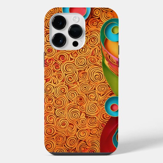 色と模様の渦巻くエレガンス iPhoneケース (裏面)