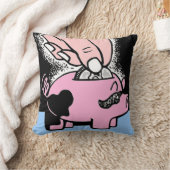 色と白黒のピギーバンク クッション (ブランケット)