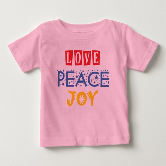 色と言葉：愛の平和の喜び ベビーTシャツ (正面)