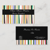 色と遊ぶこと! コンサルタントのストライプなパターン 名刺 (正面/裏面)