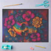 色と開花のスカルデコページ紙- LGBTQ 薄葉紙 (クラフト)