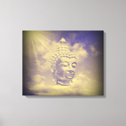 色と雲と人工太陽の中の仏 キャンバスプリント (正面)