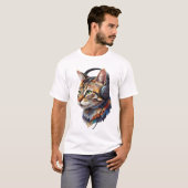 色と音の抽象猫 - Sound of Whiskers Tシャツ (正面フル)