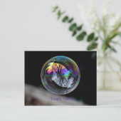 色と黒/白のバブル ポストカード (スタンド正面)