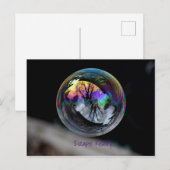 色と黒/白のバブル ポストカード (正面/裏面)