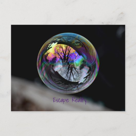 色と黒/白のバブル ポストカード (正面)