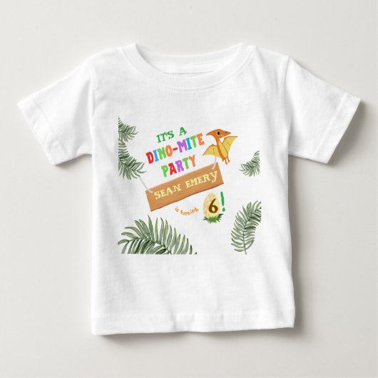 色に吠える:恐竜素晴らし ベビーTシャツ (正面)