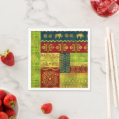 色に対するアフリカの民族黄金の模様 スタンダードカクテルナプキン (インサイチュ)