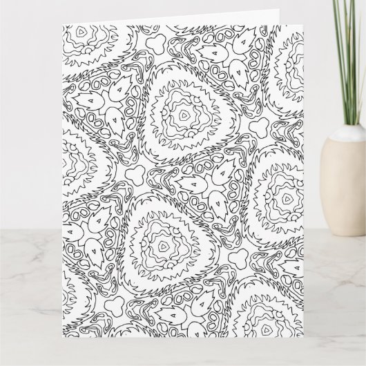 色ぬりチューリップの花束グリーティングカード カード (正面)