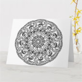 色ぬり かいてね お花のグリーティングカード カード (黄色い花)