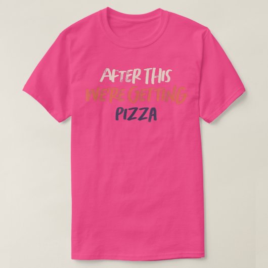 色のおもしろいレトロこの後ピザを取る Tシャツ (デザイン正面)