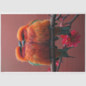 色のお洒落付いた愛鮮やかの鳥を分離 薄葉紙 (正面)