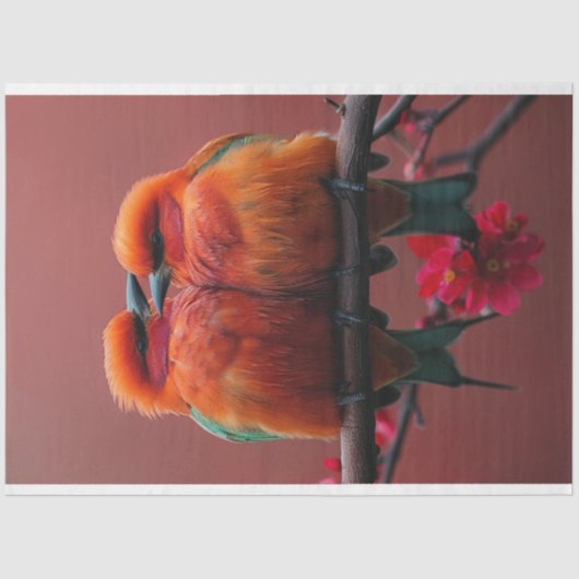 色のお洒落付いた愛鮮やかの鳥を分離 薄葉紙 (正面)