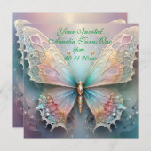 色のささやき：パステルフラクタル蝶の夢 招待状 (正面/裏面)