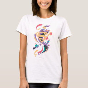 色のしぶきのオレンジ Tシャツ