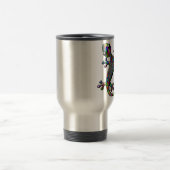 色のしぶきのペイズリー模様のな登山のヤモリのトカゲ トラベルマグ (中央)