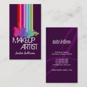 色のしぶきのメーキャップアーティスト 名刺 (正面/裏面)