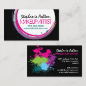 色のしぶきの渦巻のメーキャップアーティスト 名刺 (正面/裏面)