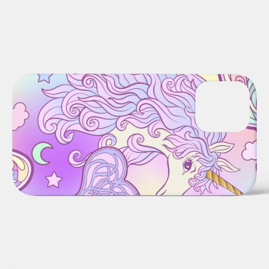 色のたて数々のがみ、蝶の虹の一角獣 Case-Mate iPhoneケース (裏面 (横))