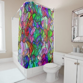 色のついた幌布に隠されたクロスコップ シャワーカーテン