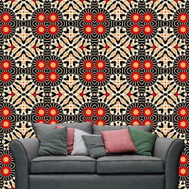 色のはっきりした入り組んだ民族的ボヘミアンフォークアート 壁紙