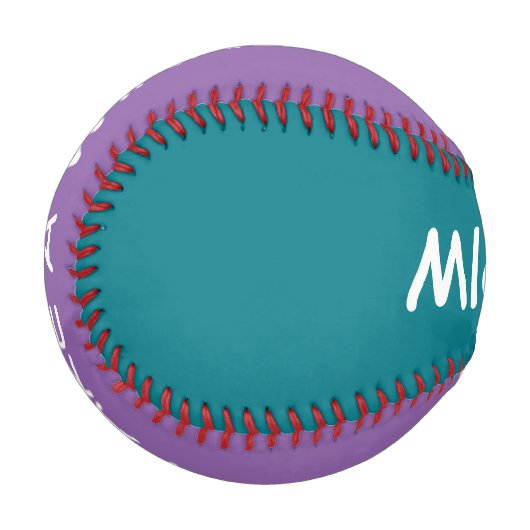 色のみ青とピンク+名前とアイディア 野球ボール (正面左)