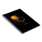 色のアコースティックギターのデザインのギタリストのノート ノートブック (右側)