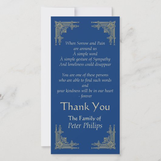 色のアール・デコ3の悔やみや弔慰を感謝していしています選んで下さい サンキューカード (正面)