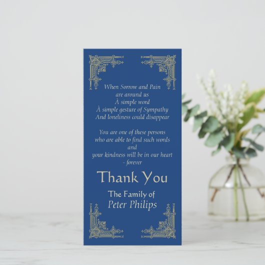 色のアール・デコ3の悔やみや弔慰を感謝していしています選んで下さい サンキューカード (スタンド正面)