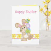 色のイースターエッググリーティングカードの塔 カード (黄色い花)