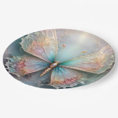 色のウィスパー：パステルフラクタルバタフライドリーム ペーパープレート (アングル)