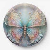 色のウィスパー：パステルフラクタルバタフライドリーム ペーパープレート (正面)