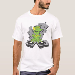 色のエイリアンDJ Tシャツ