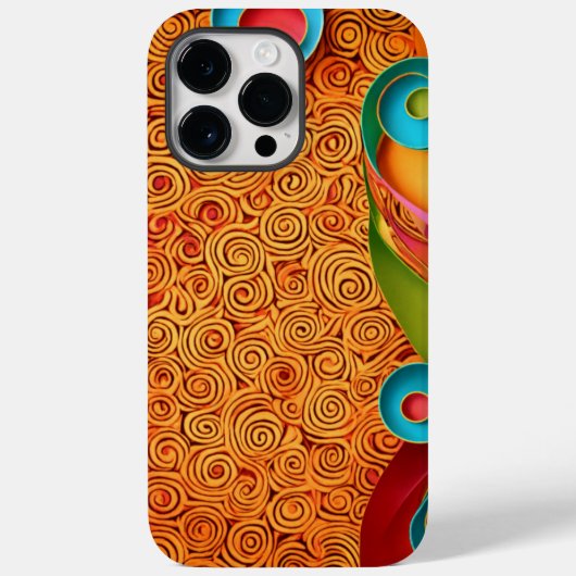 色のエレガンスのパターン(の模様が)ある渦 Case-Mate iPhoneケース (裏面)