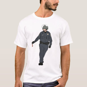 色のカジュアルな唐辛子スプレーの警察官 Tシャツ