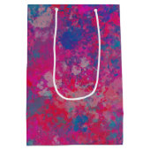 色のカスケード抽象デザインパターン ミディアムペーパーバッグ (裏面)