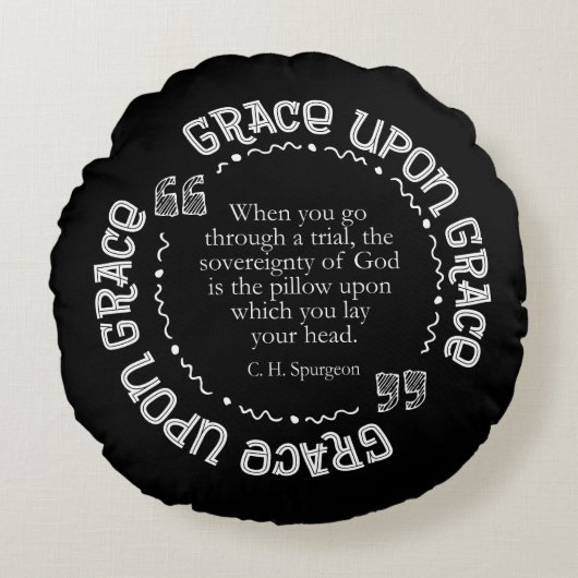 色のカスタマイズ可能な枕w/Spurgeon引用文 ラウンドクッション (正面)